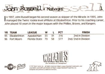 1997 Best Fort Myers Miracle #1 John Russell Back