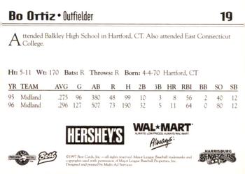 1997 Best Harrisburg Senators #19 Bo Ortiz Back