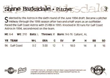 1997 Best Kissimmee Cobras #3 Shane Barksdale Back