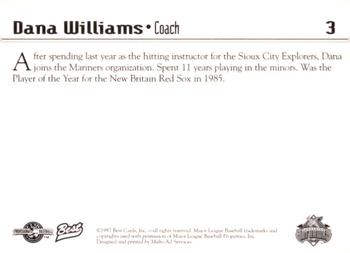 1997 Best Lancaster JetHawks #3 Dana Williams Back