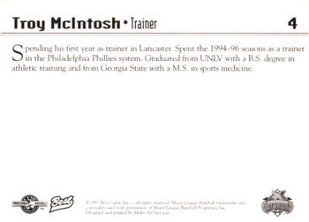 1997 Best Lancaster JetHawks #4 Troy McIntosh Back
