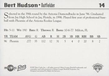 1997 Best Lethbridge Black Diamonds #14 Bert Hudson Back
