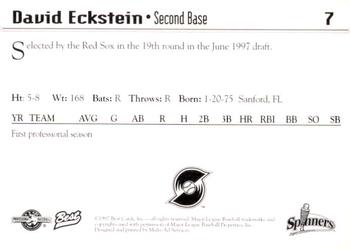 1997 Best Lowell Spinners #7 David Eckstein Back