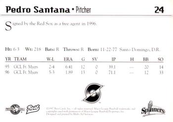 1997 Best Lowell Spinners #24 Pedro Santana Back