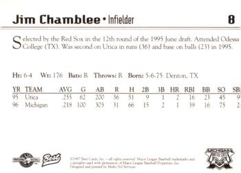 1997 Best Michigan Battle Cats #8 Jim Chamblee Back