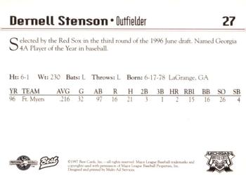 1997 Best Michigan Battle Cats #27 Dernell Stenson Back
