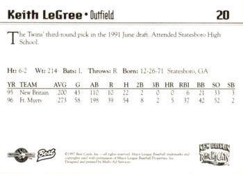 1997 Best New Britain Rock Cats #20 Keith LeGree Back