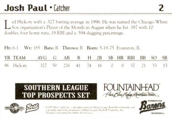 1997 Best Southern League Top Prospects #2 Josh Paul Back
