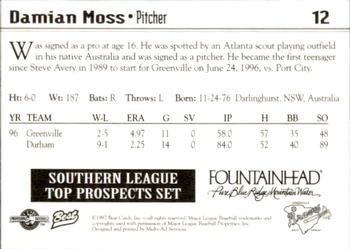 1997 Best Southern League Top Prospects #12 Damian Moss Back