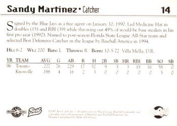 1997 Best Syracuse SkyChiefs #14 Sandy Martinez Back