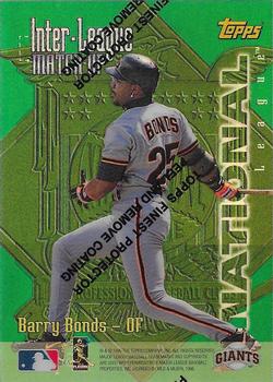 1997 Topps - Inter-League Match-Up Finest Refractor #ILM1 Barry Bonds / Mark McGwire Front
