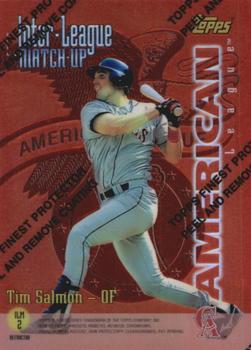 1997 Topps - Inter-League Match-Up Finest Refractor #ILM2 Mike Piazza / Tim Salmon  Back