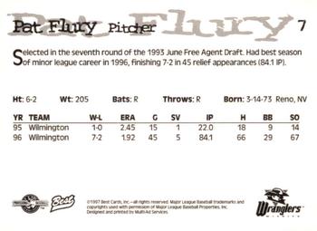 1997 Best Wichita Wranglers #7 Pat Flury Back