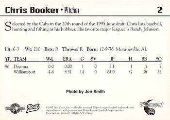 1997 Best Williamsport Cubs #2 Chris Booker Back