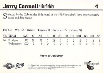 1997 Best Williamsport Cubs #4 Jerry Connell Back
