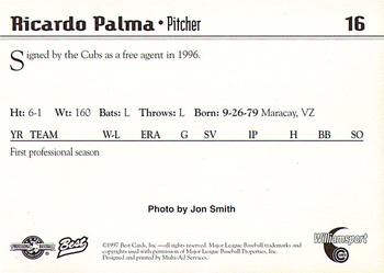 1997 Best Williamsport Cubs #16 Ricardo Palma Back