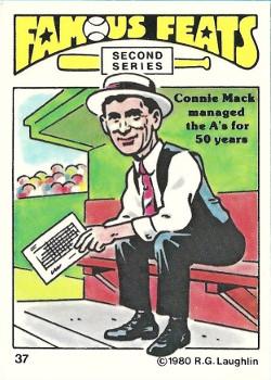 1980 Laughlin Famous Feats Second Series #37 Connie Mack Front