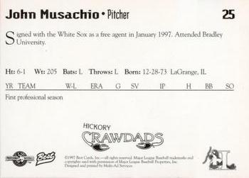 1997 Best Hickory Crawdads Red #25 John Musachio Back