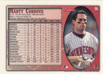 1998 Bowman - International #36 Marty Cordova Back