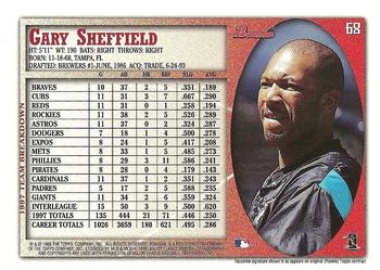 1998 Bowman - International #68 Gary Sheffield Back