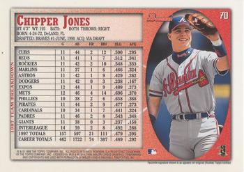 1998 Bowman - International #70 Chipper Jones Back