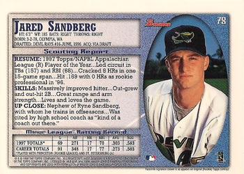 1998 Bowman - International #78 Jared Sandberg Back