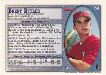 1998 Bowman - International #154 Brent Butler Back