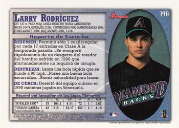 1998 Bowman - International #190 Larry Rodriguez Back