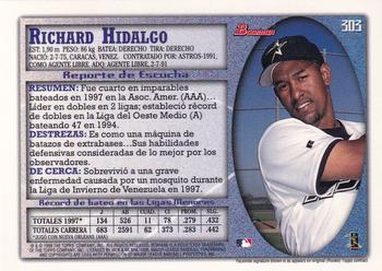 1998 Bowman - International #303 Richard Hidalgo Back