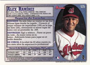 1998 Bowman - International #326 Alex Ramirez Back