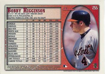 1998 Bowman - International #255 Bobby Higginson Back