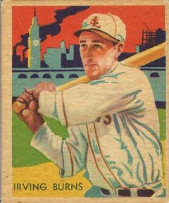 1934-36 National Chicle Diamond Stars (R327) #75 Irving Burns Front