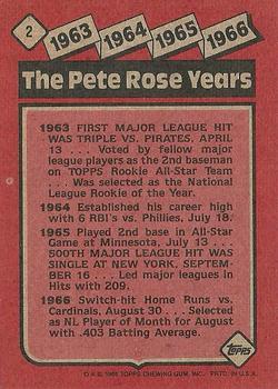 1986 Topps #2 The Pete Rose Years: 1963-1966 Back