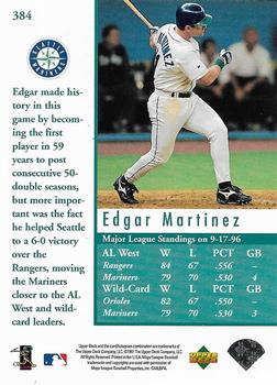 1997 Upper Deck #384 Edgar Martinez Back