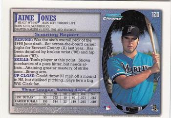 1998 Bowman Chrome - International #120 Jaime Jones Back