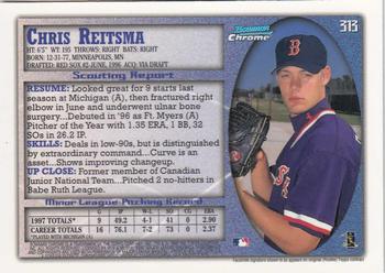 1998 Bowman Chrome - International #313 Chris Reitsma Back