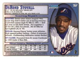 1998 Bowman Chrome - International #367 DaRond Stovall Back