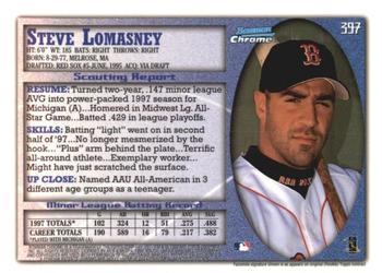 1998 Bowman Chrome - International #397 Steve Lomasney Back