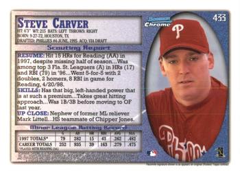 1998 Bowman Chrome - International #433 Steve Carver Back