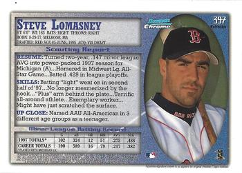 1998 Bowman Chrome - International Refractors #397 Steve Lomasney Back