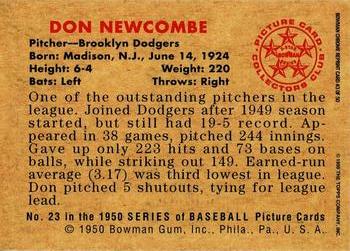 1998 Bowman Chrome - Bowman Rookie Reprints #3 Don Newcombe Back