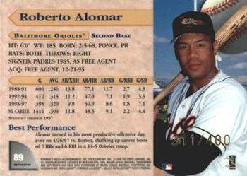 1998 Bowman's Best - Refractors #89 Roberto Alomar Back