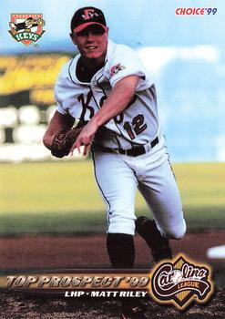 1999 Choice Carolina League Top Prospects #NNO Matt Riley Front