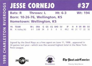 1999 Charleston RiverDogs #NNO Jesse Cornejo Back
