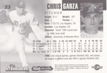 1999 Fort Myers Miracle #NNO Chris Garza Back