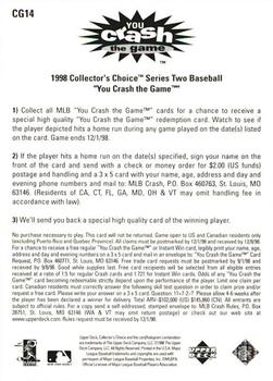 1998 Collector's Choice - You Crash the Game #CG14 Andruw Jones Back