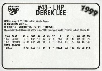 1999 Huntsville Stars #NNO Derek Lee Back