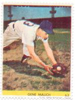 1949 Eureka Sportstamps #63 Gene Mauch Front
