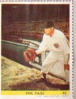 1949 Eureka Sportstamps #92 Phil Page Front
