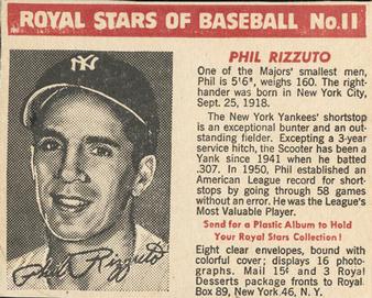 1950-52 Royal Stars of Baseball #11 Phil Rizzuto Front